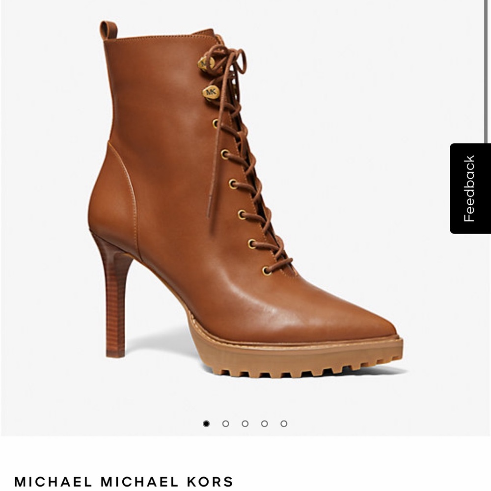Michael Kors Women's Brown Lace-Up Boots